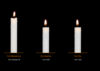 3 entzündete Kerzen